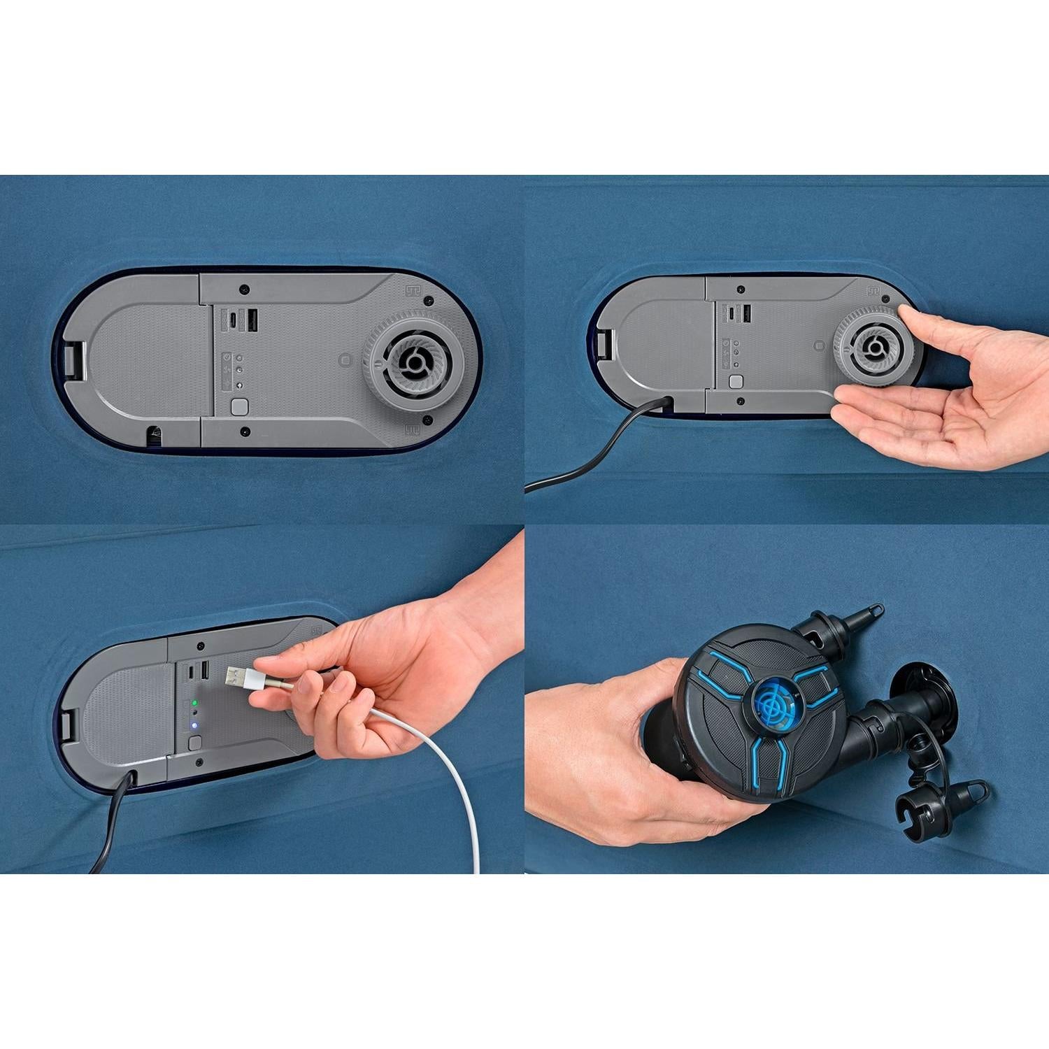 Bestway – Cama hinchable AlwayzAire con doble bomba integrada (203 × 152 × 46 cm) - BricoandPool