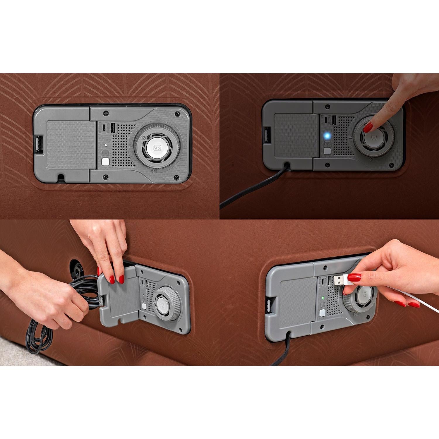 Bestway – Cama hinchable Alwayzaire Fortech con bomba Comfort Choice+ integrada (203 × 152 × 51 cm) - BricoandPool