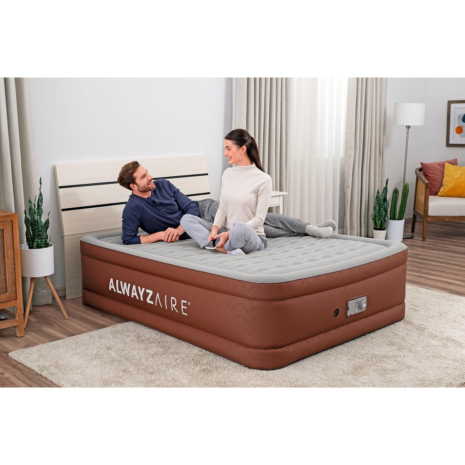 Bestway – Cama hinchable Alwayzaire Fortech con bomba Comfort Choice+ integrada (203 × 152 × 51 cm) - BricoandPool