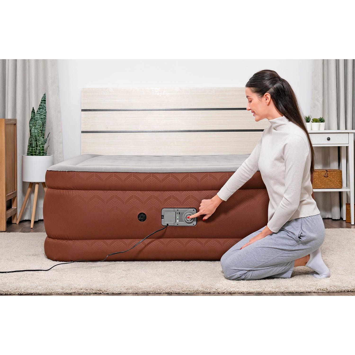 Bestway – Cama hinchable Alwayzaire Fortech con bomba Comfort Choice+ integrada (203 × 152 × 51 cm) - BricoandPool