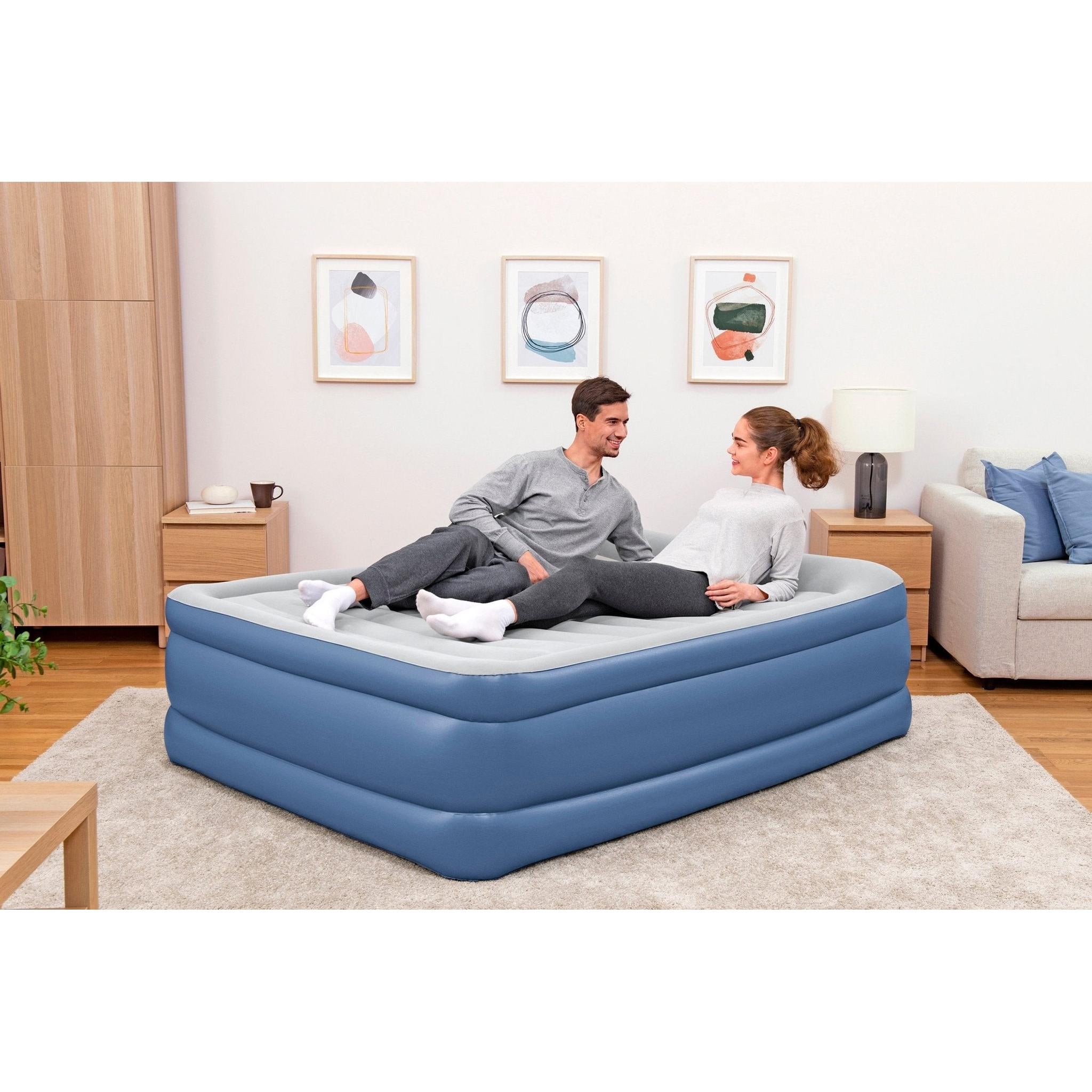 Bestway – Cama hinchable tritech con motor integrado (203 × 152 × 61 cm) - BricoandPool