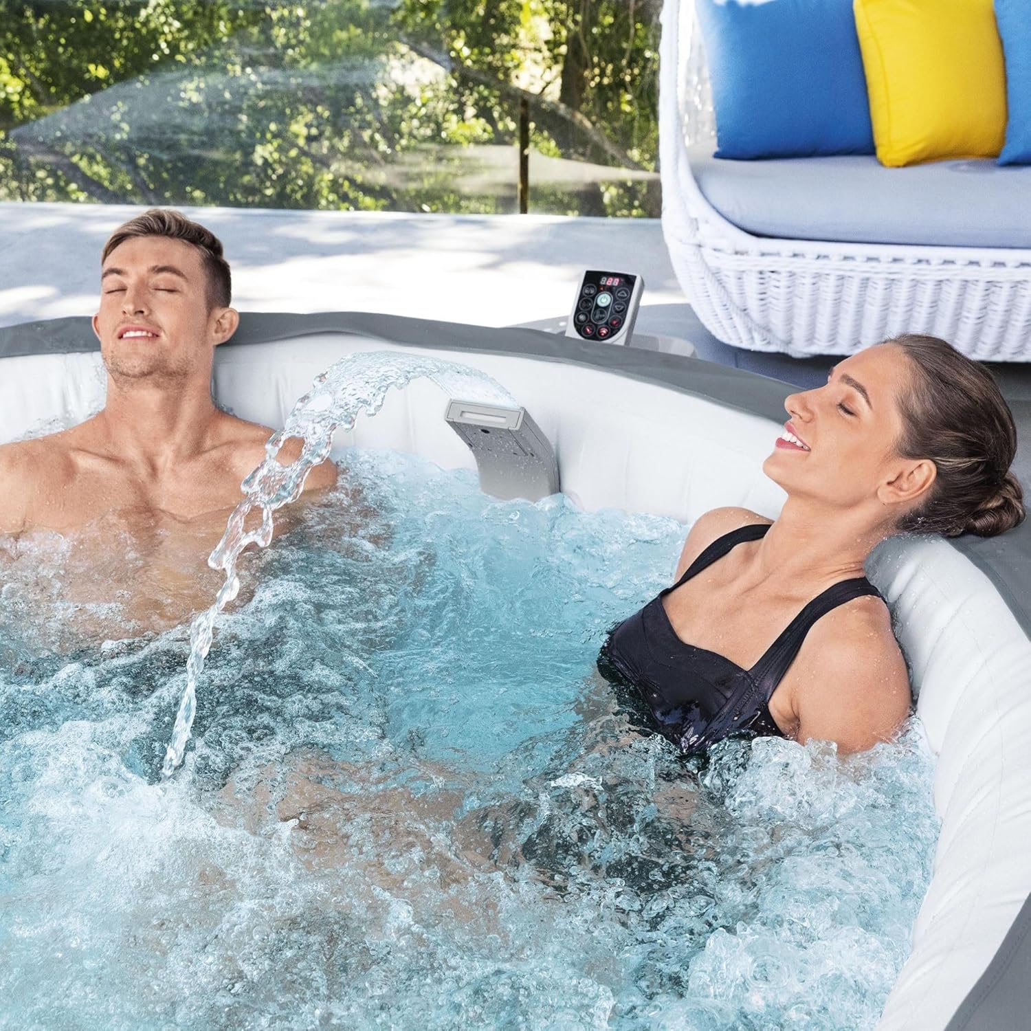 Bestway - Cascada LED relajante para spa Lay - Z - Spa plateado - BricoandPool