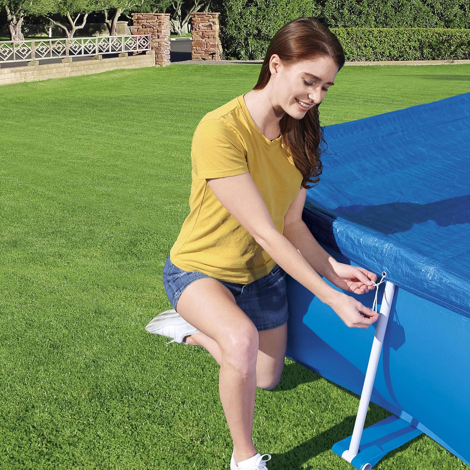 Bestway - Cobertor de verano rectangular para piscina desmontable - BricoandPool