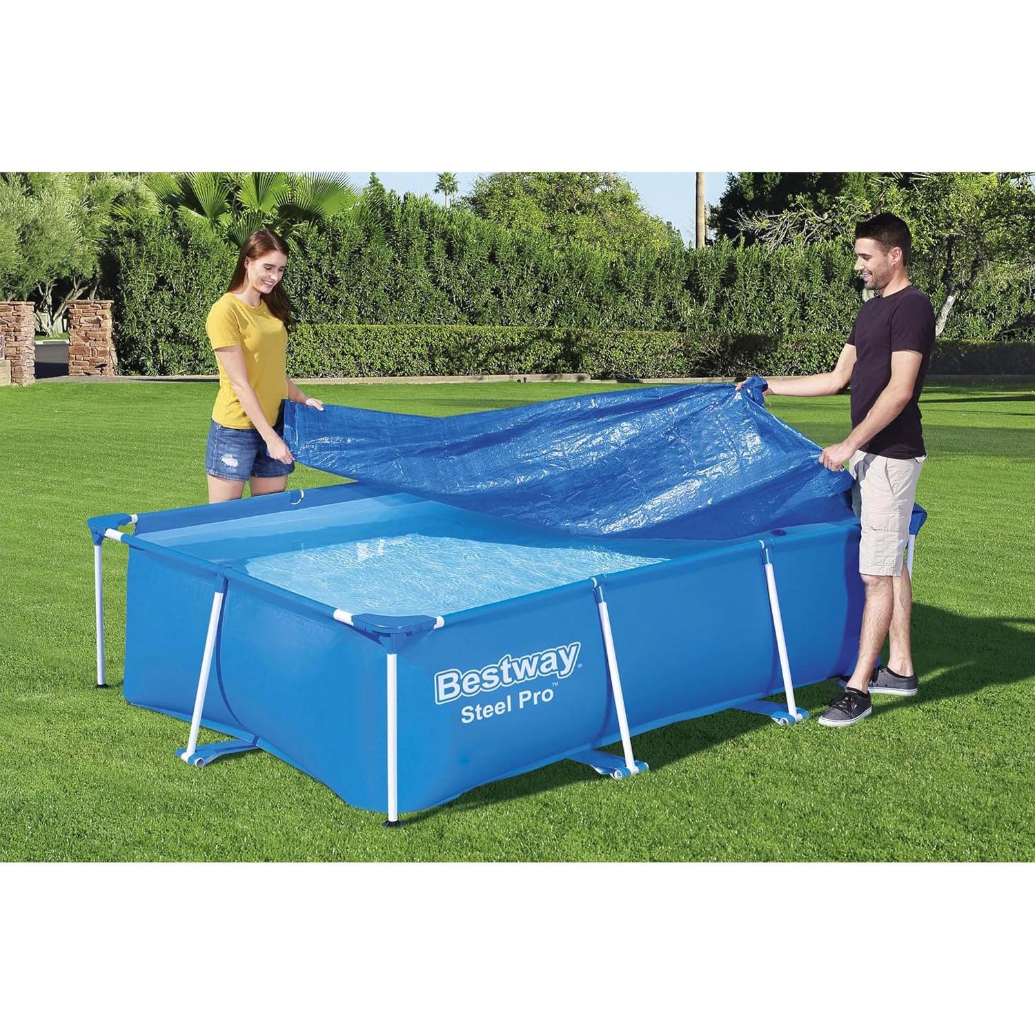 Bestway - Cobertor de verano rectangular para piscina desmontable - BricoandPool