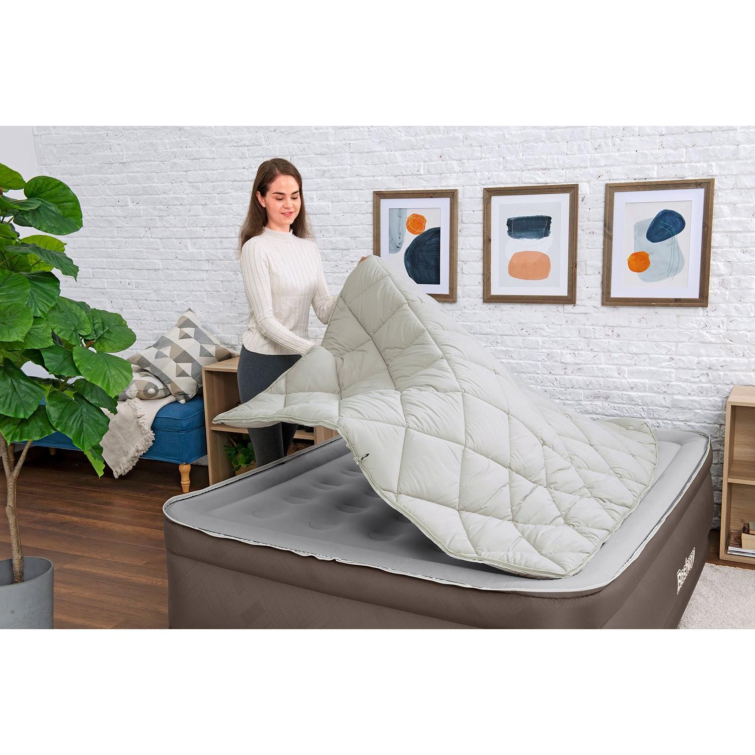 Bestway – Colchón hinchable Tough guard/Fortech con funda con cremallera y bomba eléctrica integrada - BricoandPool