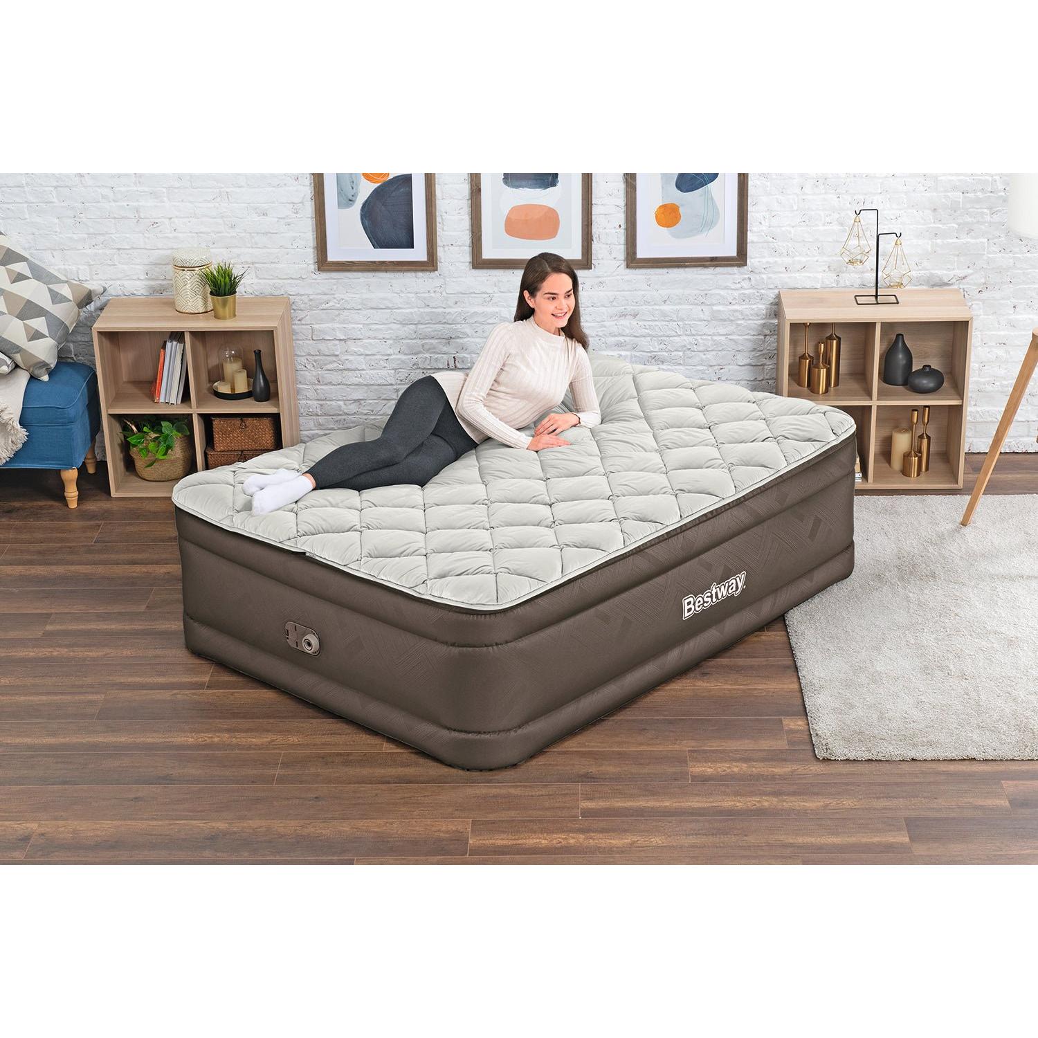 Bestway – Colchón hinchable Tough guard/Fortech con funda con cremallera y bomba eléctrica integrada - BricoandPool