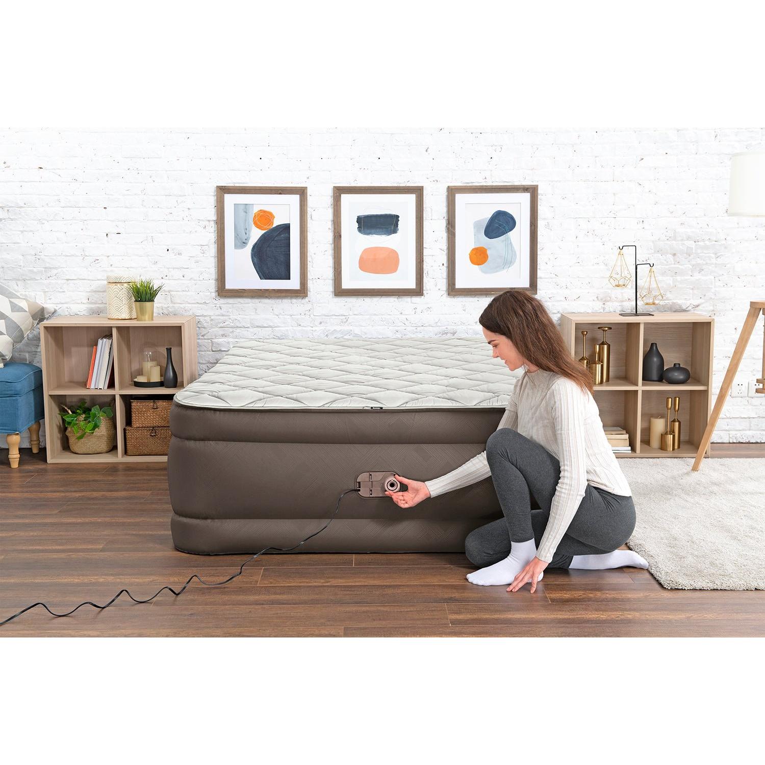 Bestway – Colchón hinchable Tough guard/Fortech con funda con cremallera y bomba eléctrica integrada - BricoandPool