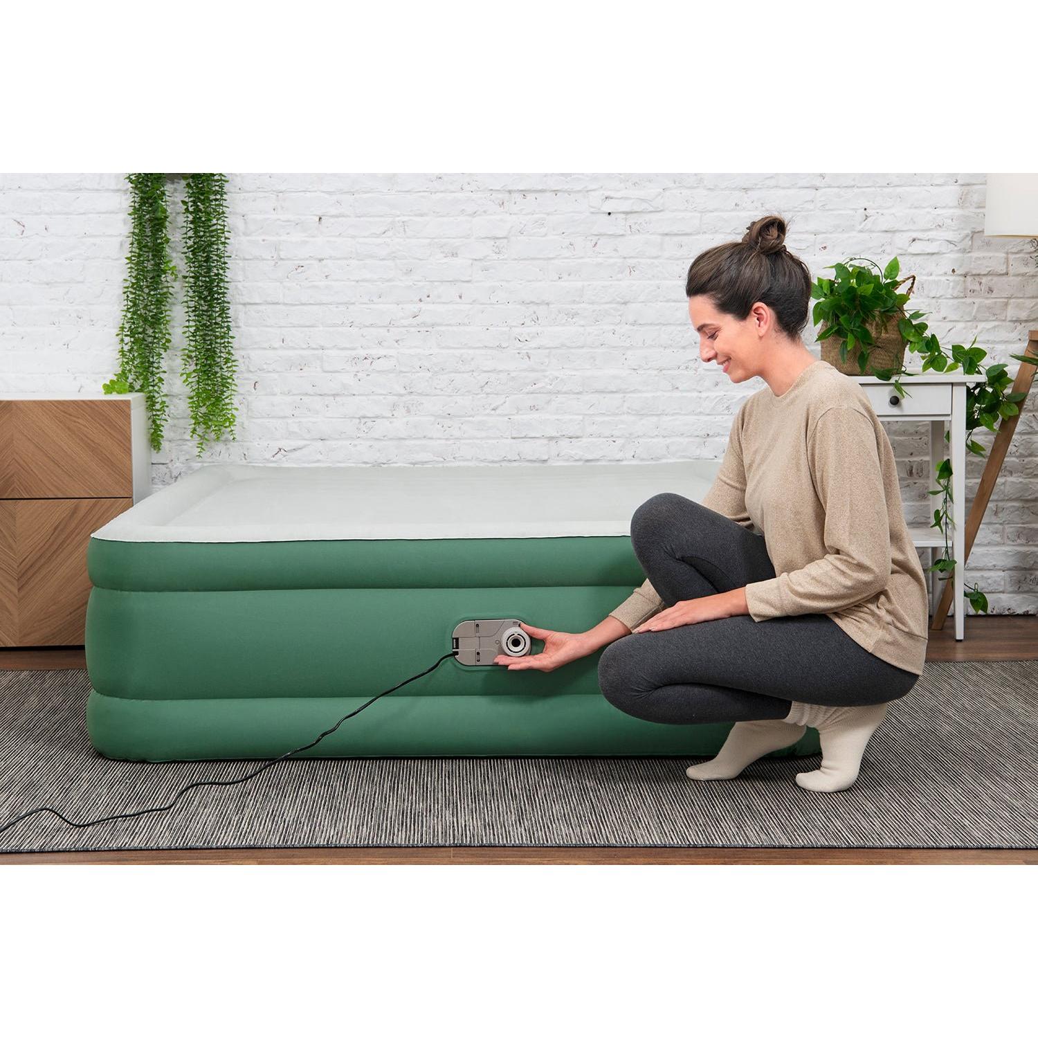 Bestway – Colchón hinchable Toughlite TPU con bomba eléctrica integrada (203 × 152 × 46 cm) - BricoandPool