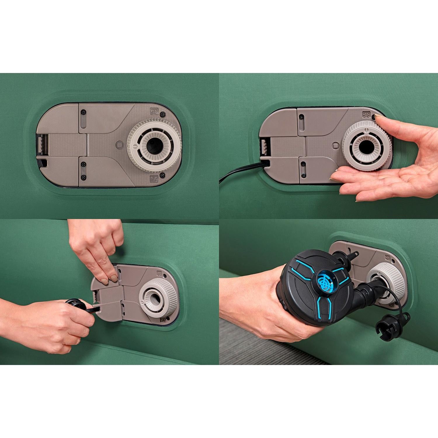 Bestway – Colchón hinchable Toughlite TPU con bomba eléctrica integrada (203 × 152 × 46 cm) - BricoandPool