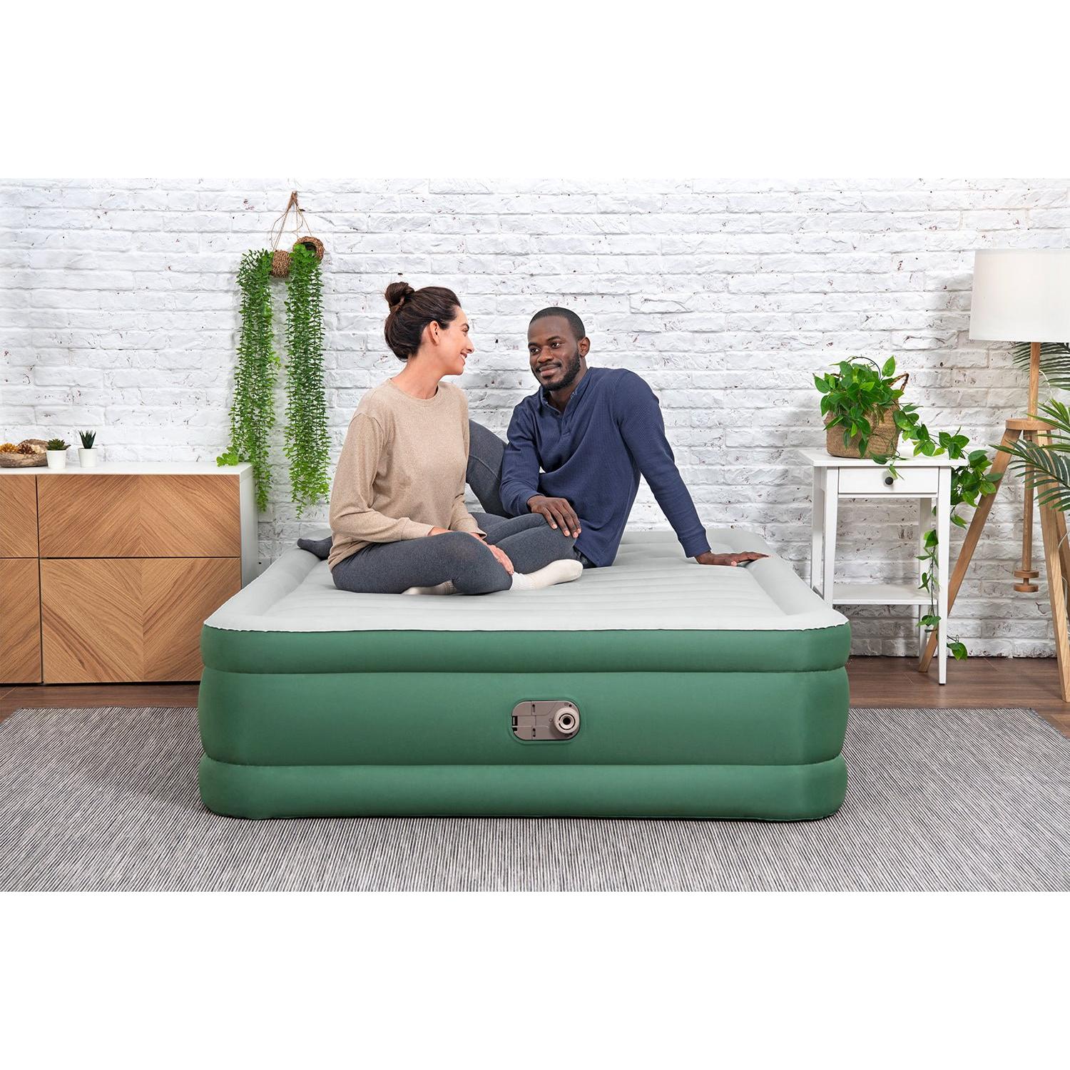 Bestway – Colchón hinchable Toughlite TPU con bomba eléctrica integrada (203 × 152 × 46 cm) - BricoandPool