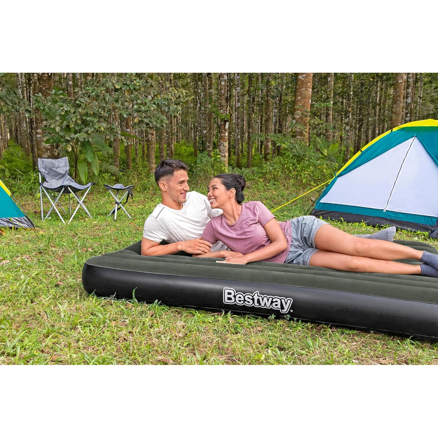 Bestway – Colchón hinchable Tritech con Bomba Recargable incorporada (203 × 152 × 25 cm) - BricoandPool
