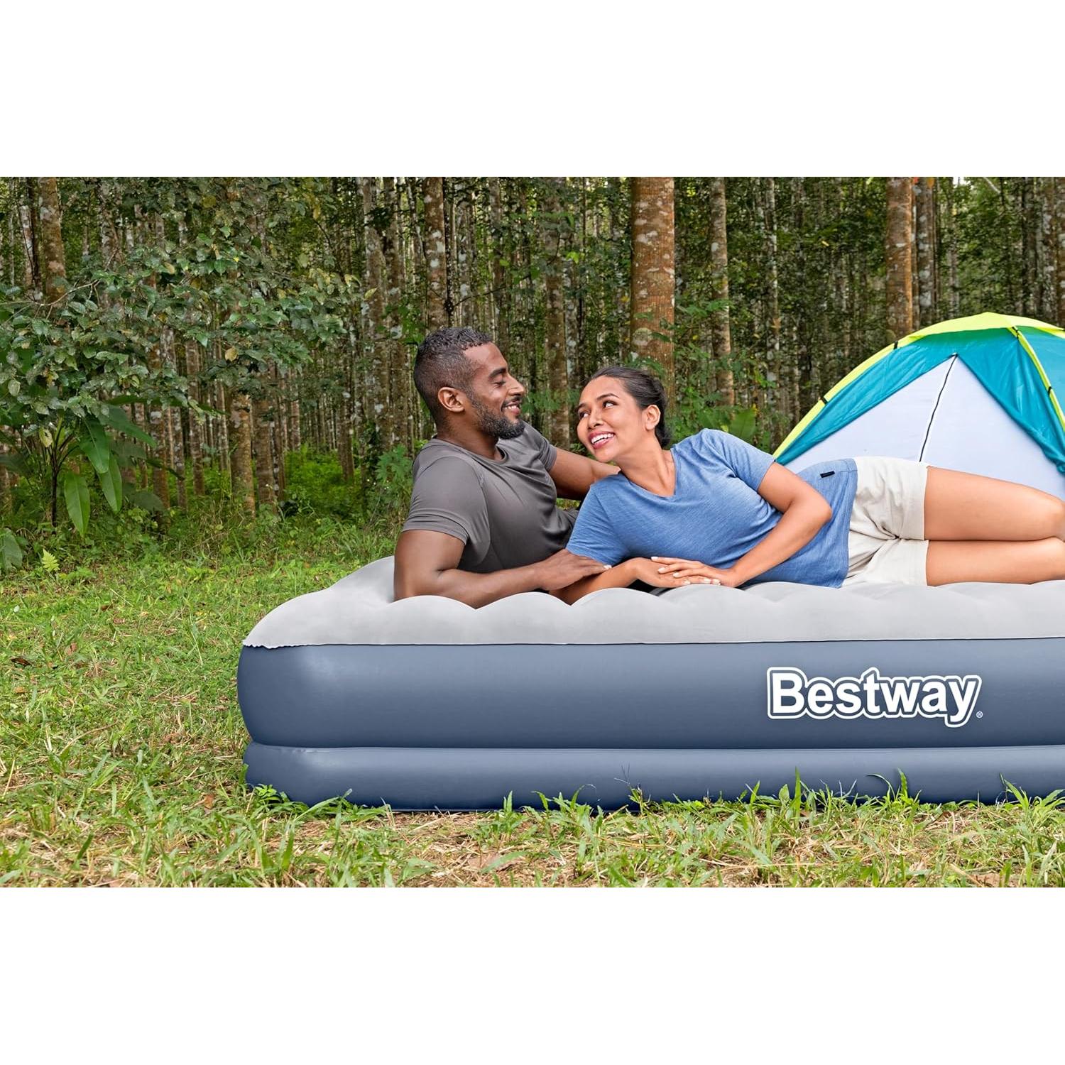 Bestway – Colchón hinchable Tritech con bomba Recargable incorporada (203 × 152 × 36 cm) - BricoandPool