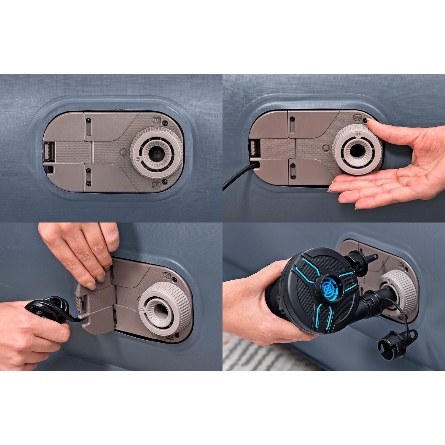 Bestway – Colchón hinchable Tritech con respaldo LoungeLux y bomba eléctrica integrada - BricoandPool