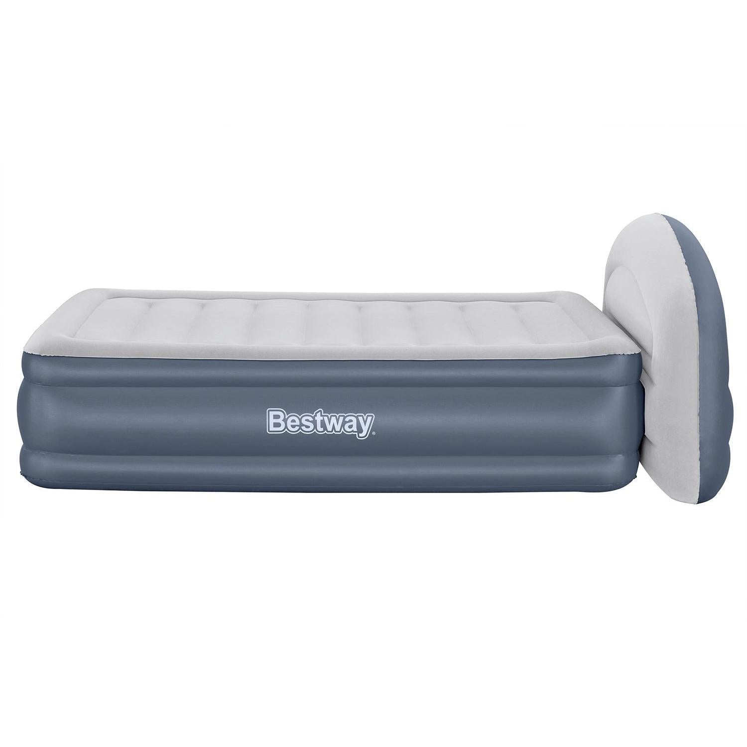 Bestway – Colchón hinchable Tritech con respaldo LoungeLux y bomba eléctrica integrada - BricoandPool