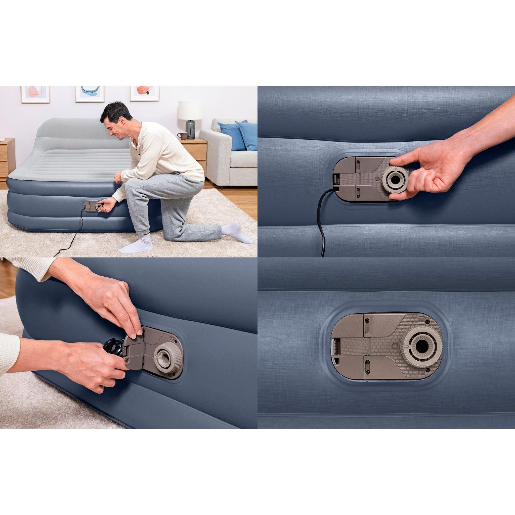 Bestway – Colchón hinchable Tritech SleekFlow con respaldo y bomba eléctrica integrada - BricoandPool