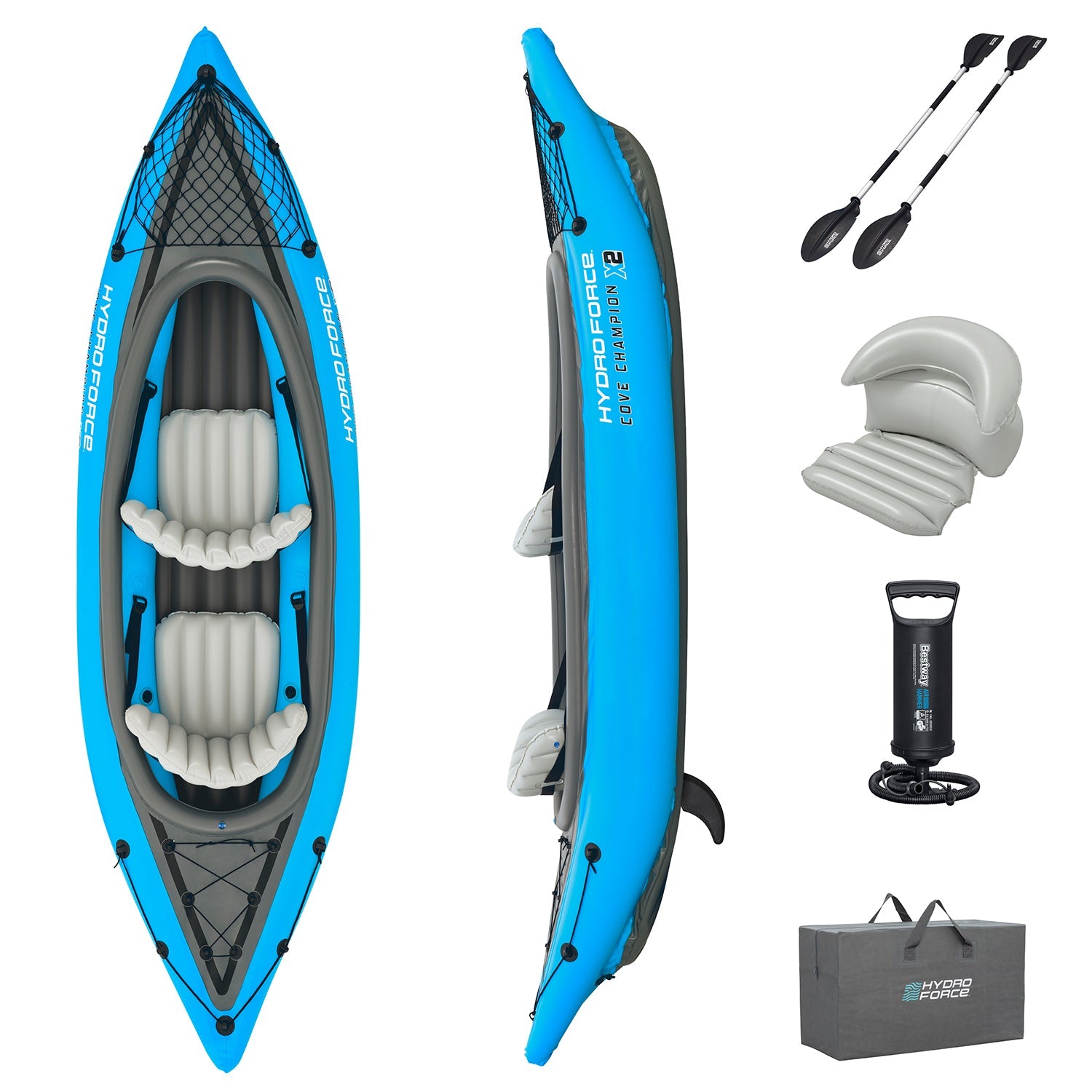 Bestway - Kayak inflable Hydro Force Cove Champion X2 3,31 m - BricoandPool