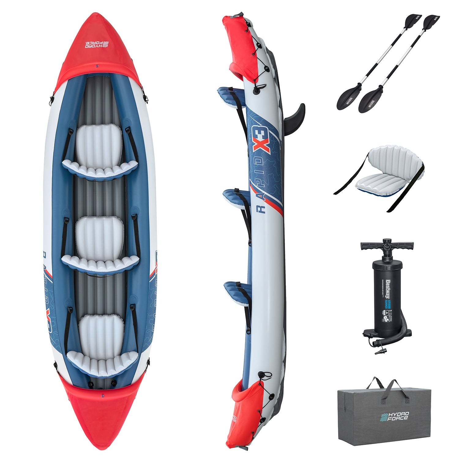 Bestway - Kayak inflable Hydro Force Rapid X3 3,81 m - BricoandPool