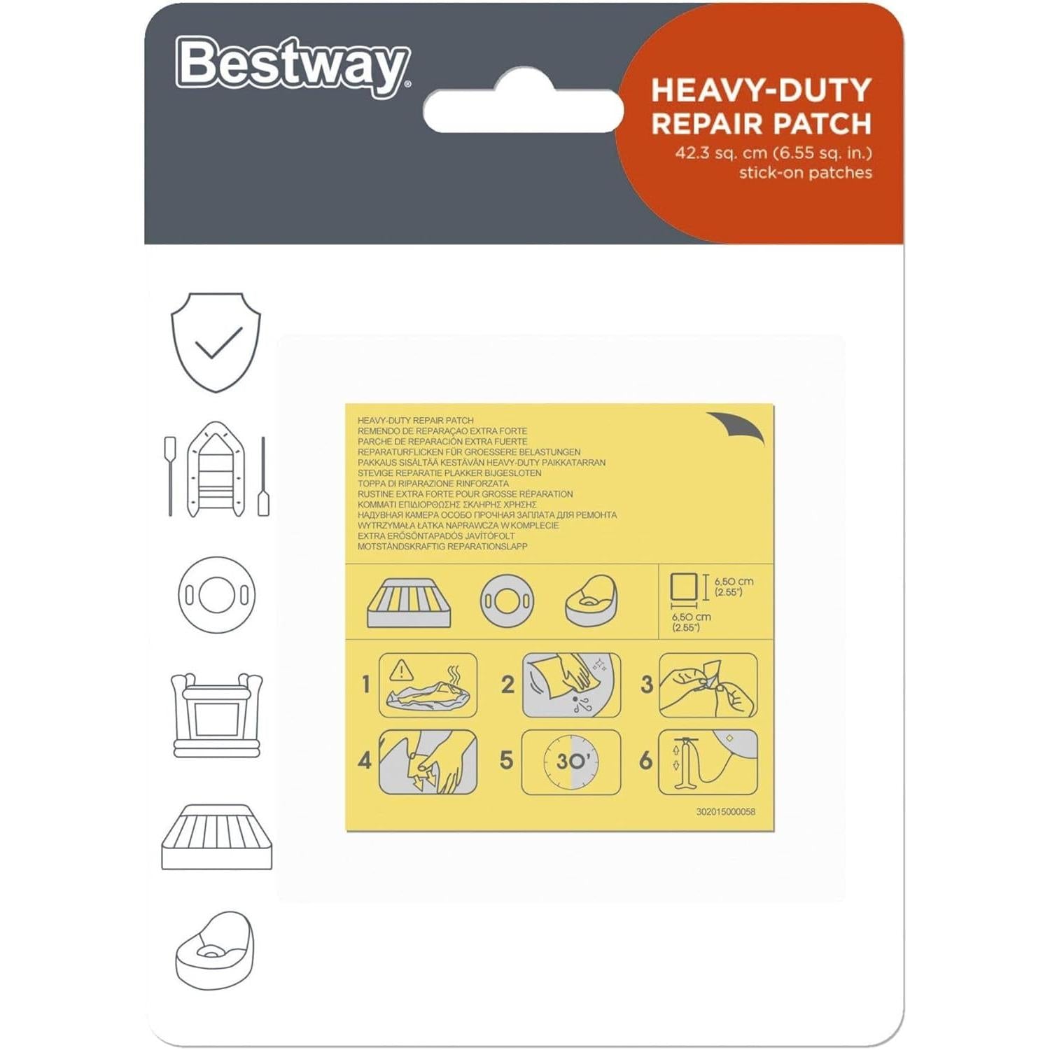 Bestway – Kit de parches de reparación extra fuertes (10 unidades) - BricoandPool