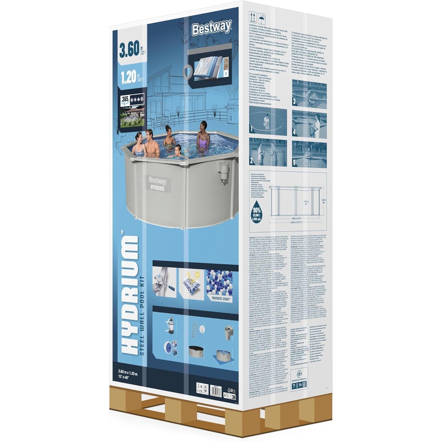 Bestway – Piscina circular elevada de acero Hydrium (366 × 120 cm) - BricoandPool