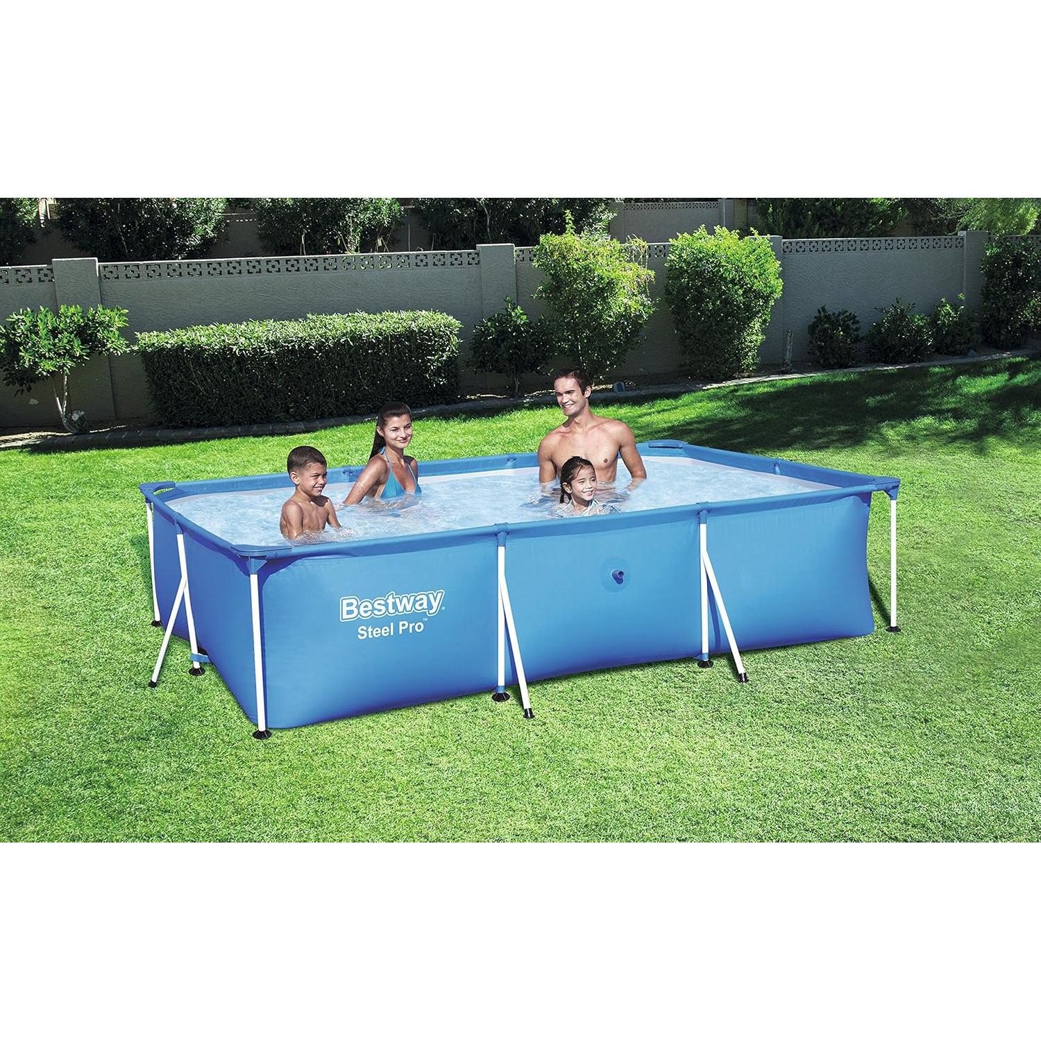 Bestway – Piscina desmontable Deluxe Splash Frame con filtro (300 × 201 × 66 cm) - BricoandPool