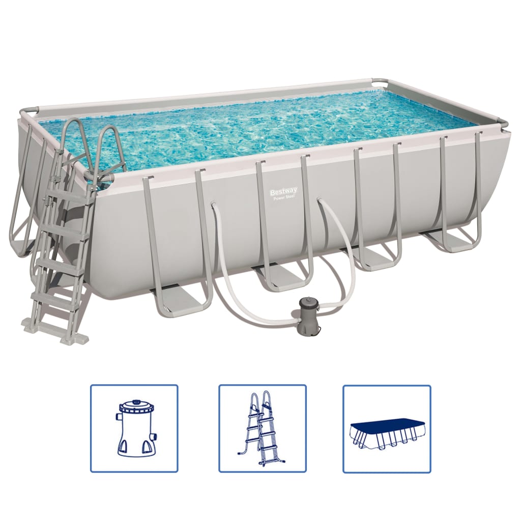 Bestway – Piscina desmontable Power Steel (488 × 244 × 122 cm) - BricoandPool