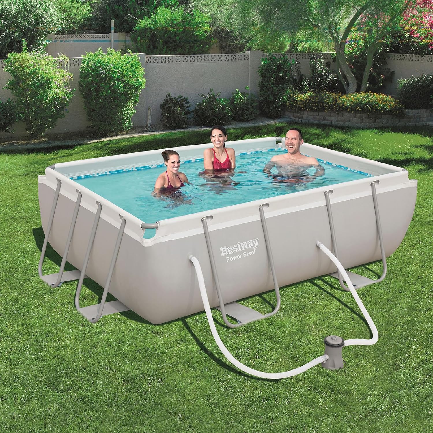Bestway – Piscina desmontable Power Steel con filtro (282 × 196 × 84 cm) - BricoandPool