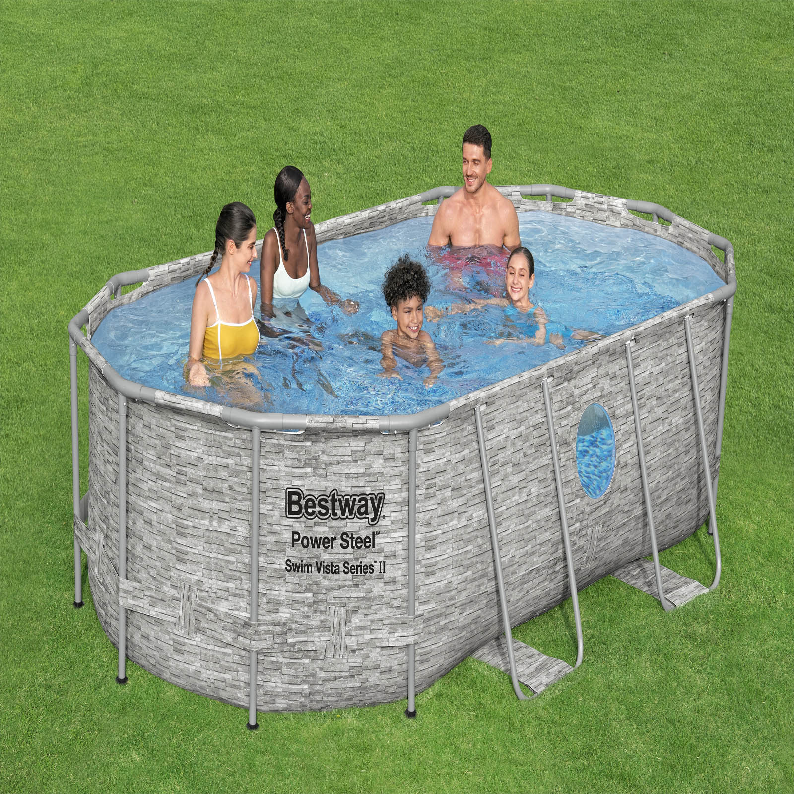 Bestway – Piscina desmontable Power Steel con filtro (427 x 250 x 100 cm) - BricoandPool