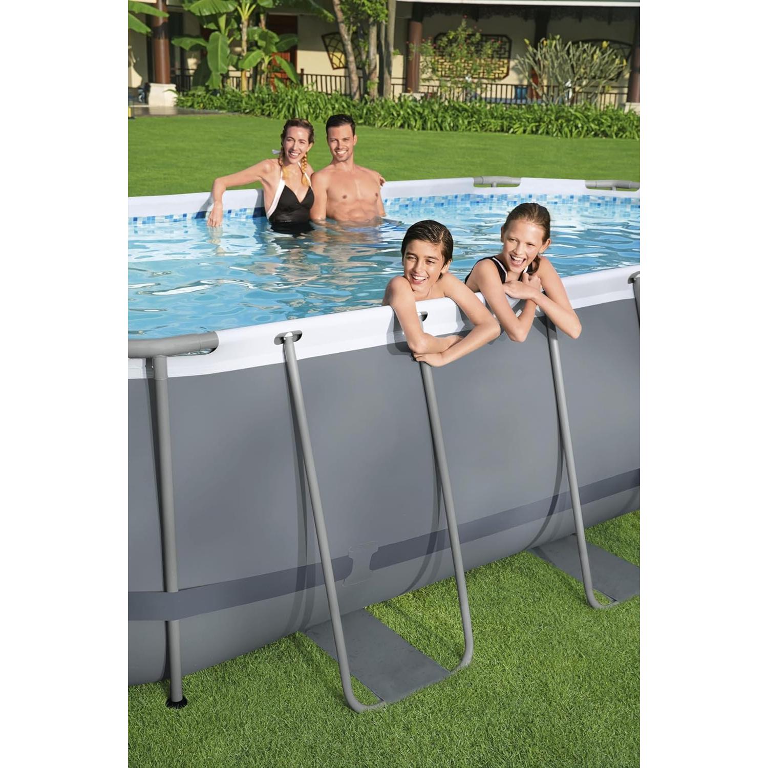 Bestway – Piscina desmontable Power Steel Ovalada con filtro (305 × 200 × 84 cm) - BricoandPool