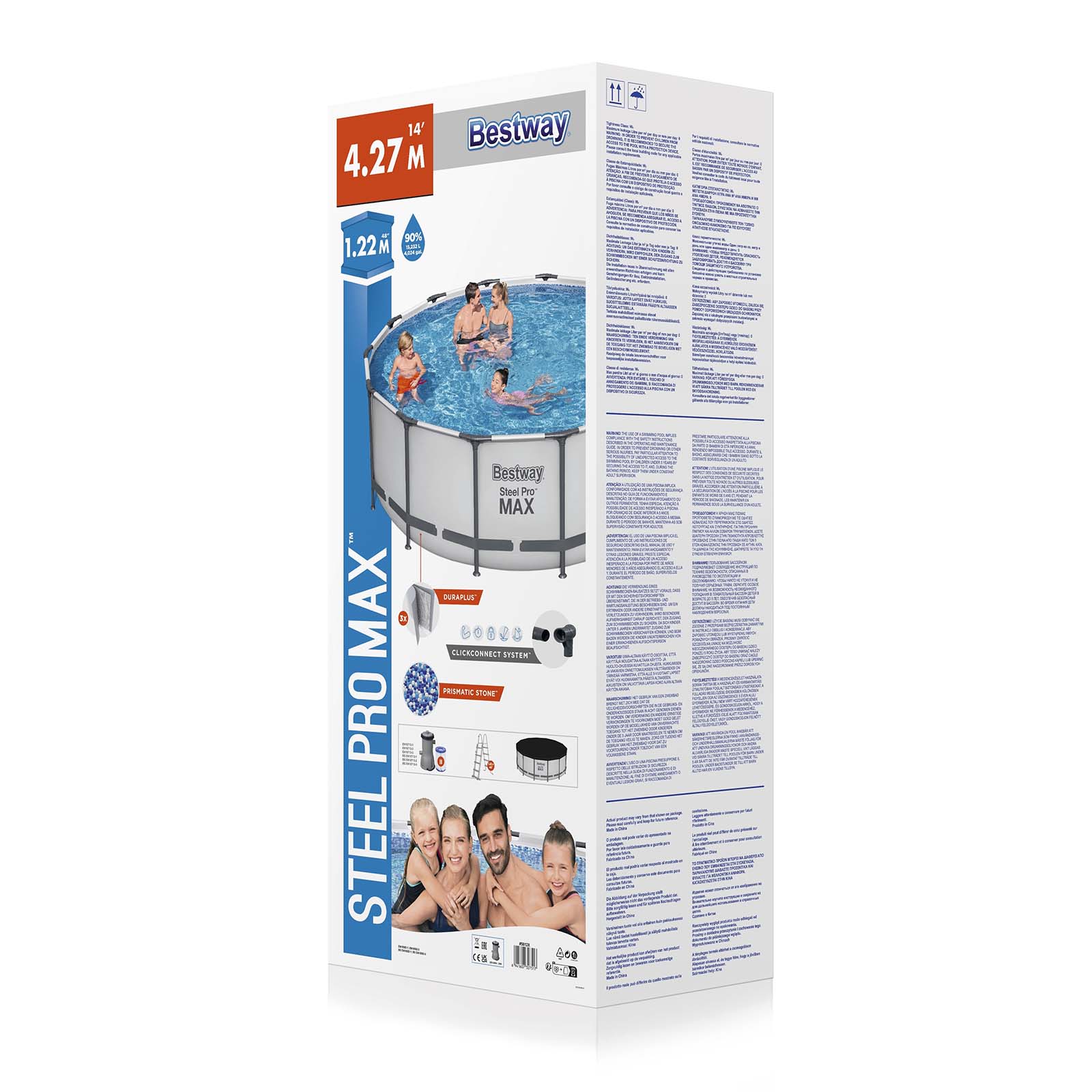 Bestway - Piscina desmontable Steel Pro Max 427 x 122 cm redonda - BricoandPool