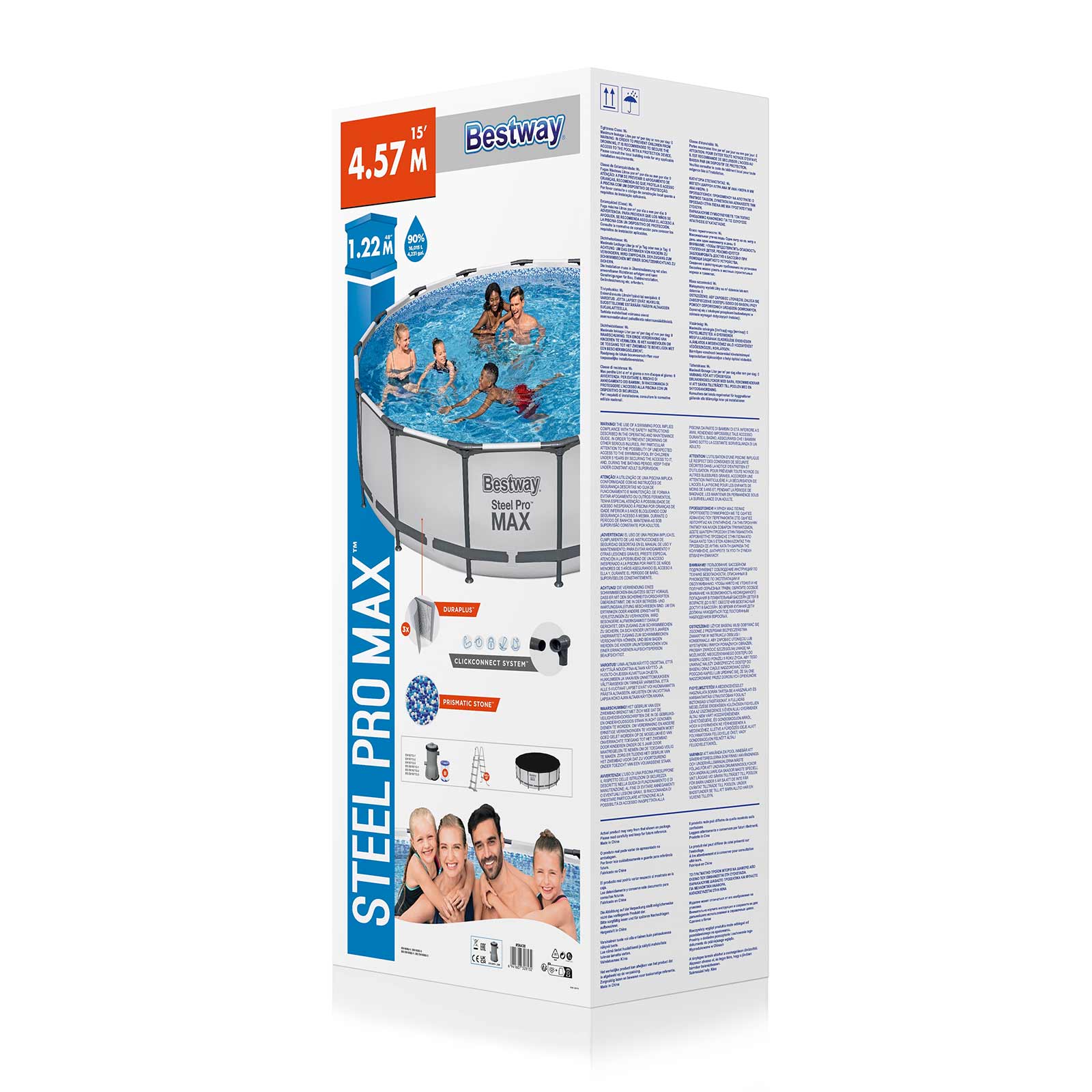 Bestway - Piscina desmontable Steel Pro Max 457 x 122 cm redonda - BricoandPool