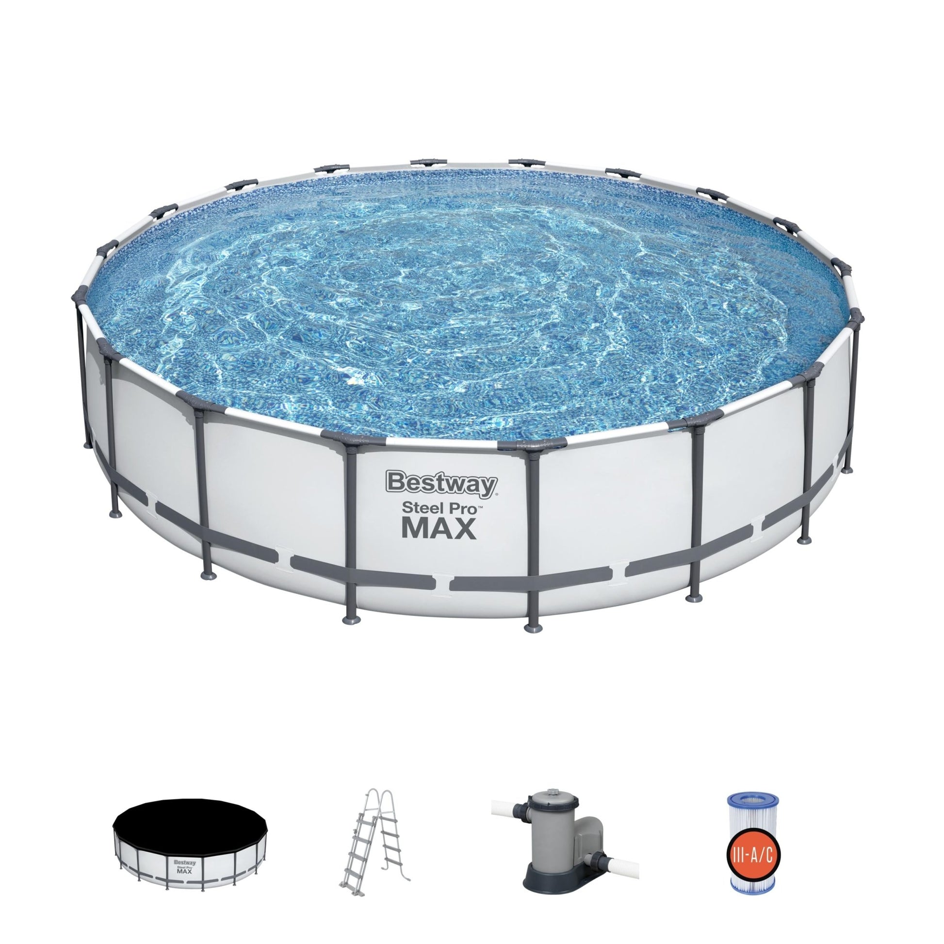 Bestway - Piscina desmontable Steel Pro Max 549 x 122 cm redonda - BricoandPool