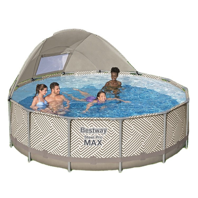 Bestway – Piscina desmontable Steel Pro MAX con dosel con filtro - BricoandPool