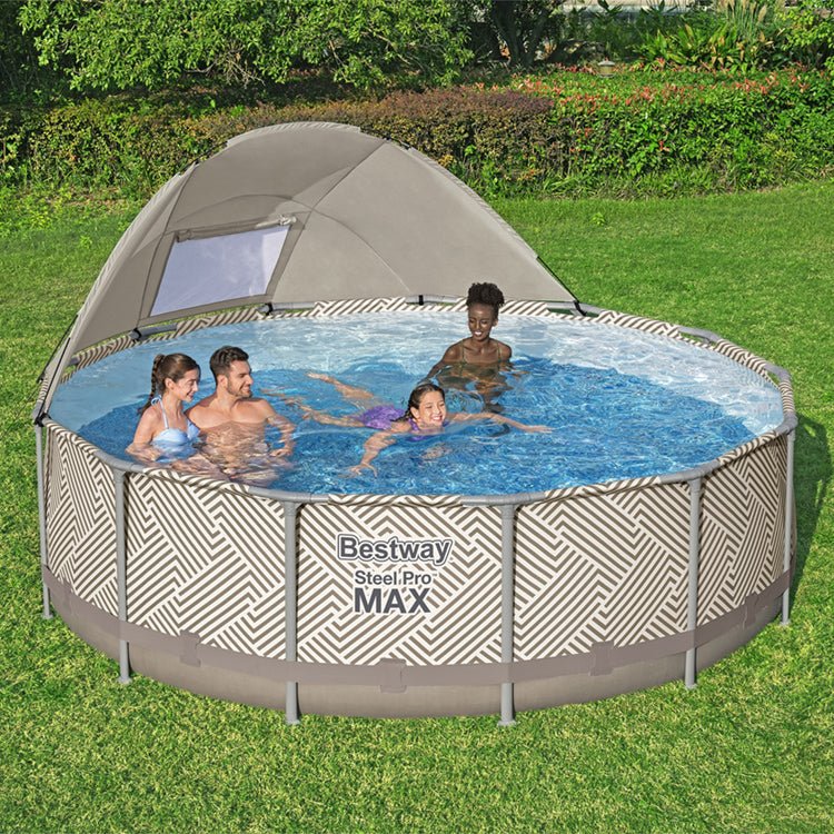 Bestway – Piscina desmontable Steel Pro MAX con dosel con filtro - BricoandPool