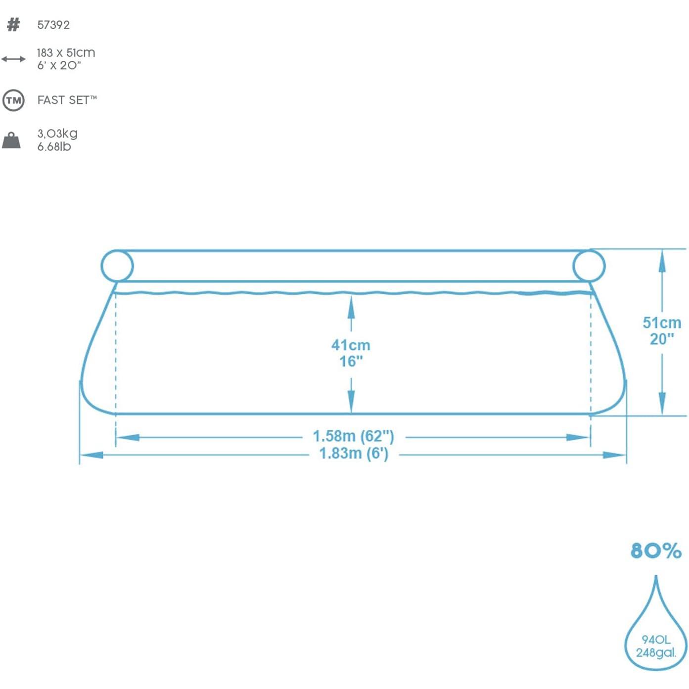 Bestway – Piscina hinchable Fast Set (183 × 51 cm) - BricoandPool