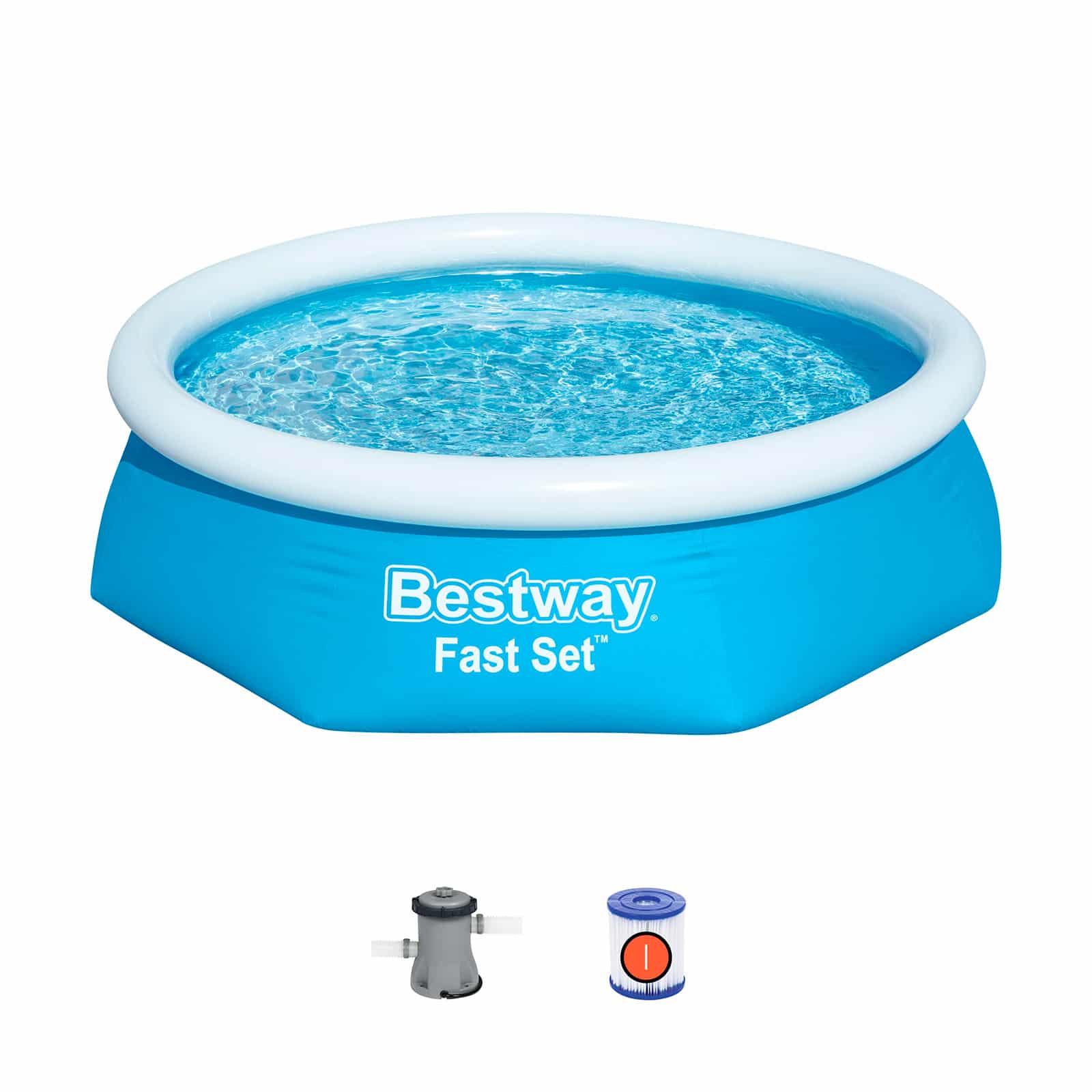 Bestway – Piscina hinchable Fast Set con depuradora (244 × 61 cm) - BricoandPool