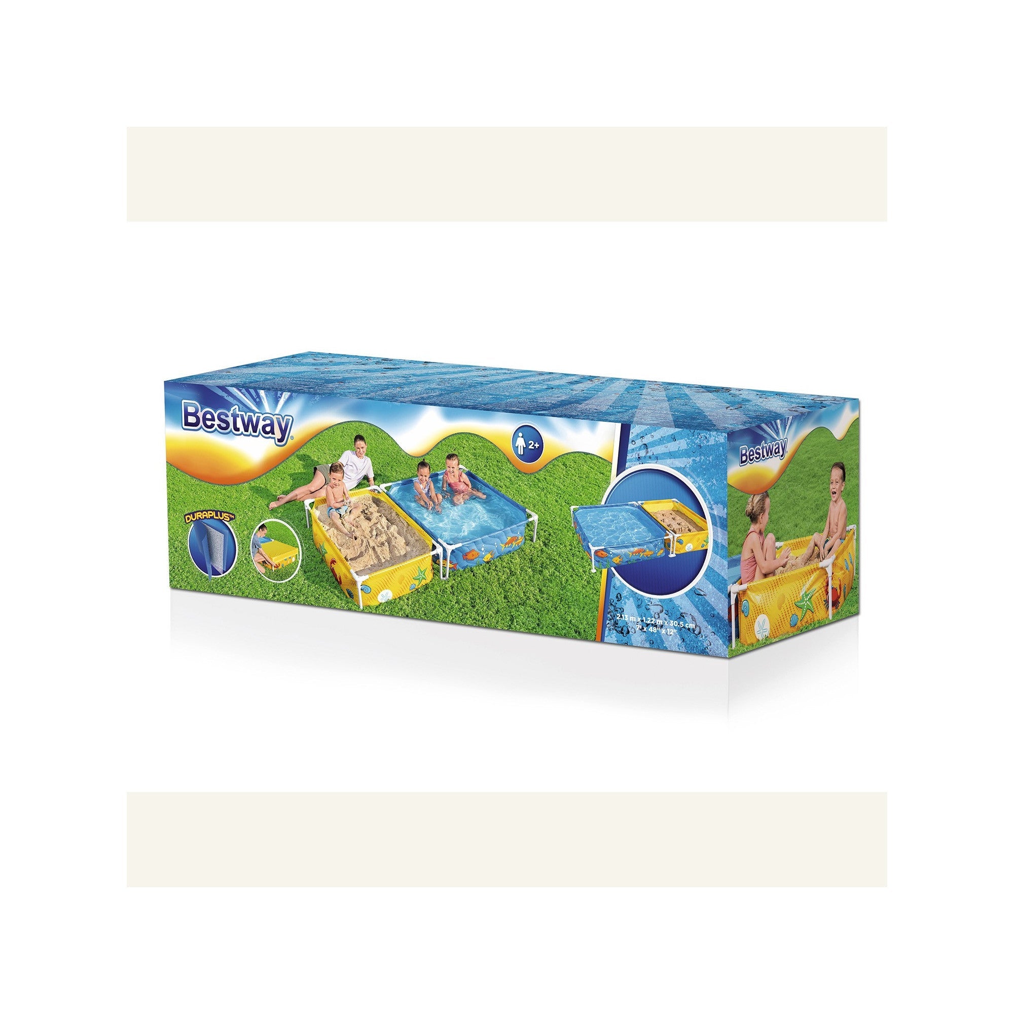 Bestway - Piscina infantil + arenero Steel Pro 213 x 122 x 30,5 cm - BricoandPool