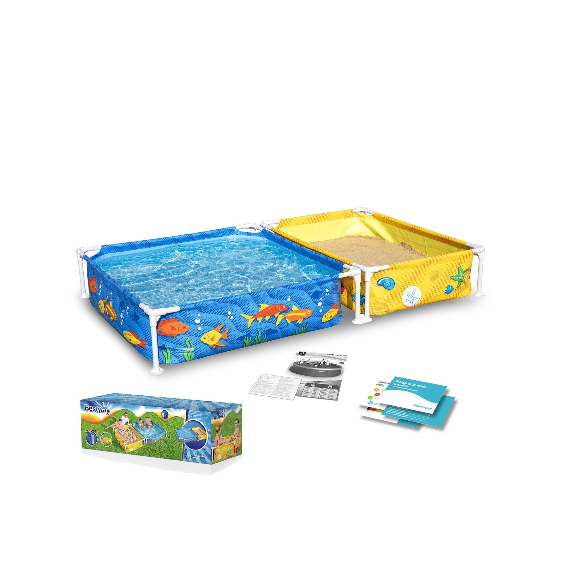 Bestway - Piscina infantil + arenero Steel Pro 213 x 122 x 30,5 cm - BricoandPool