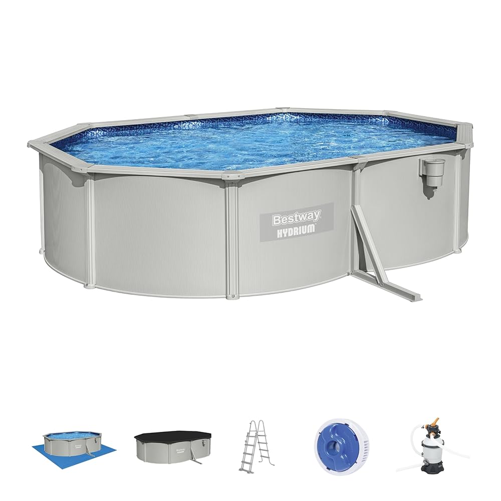 Bestway – Piscina ovalada elevada de acero Hydrium (500 × 360 × 120 cm) - BricoandPool