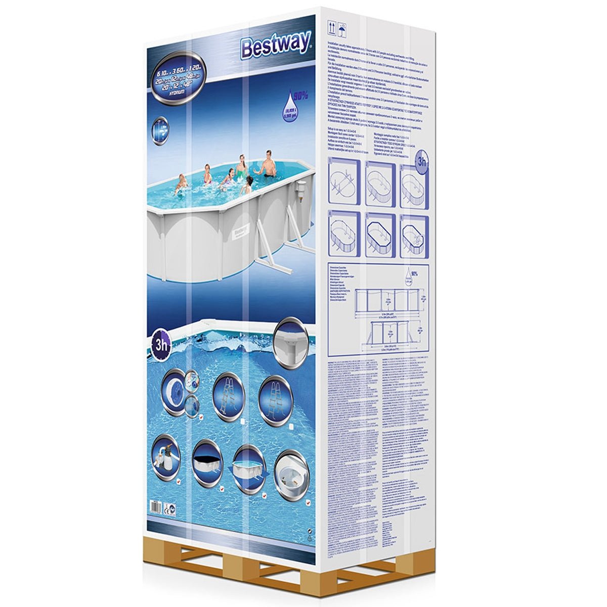 Bestway – Piscina ovalada elevada de acero Hydrium (610 × 360 × 120 cm) - BricoandPool