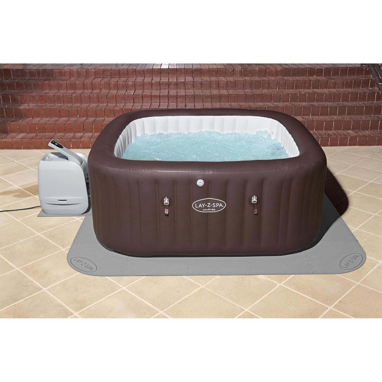 Bestway - Protector de suelo y patio para jacuzzi Lay - Z - Spa 196 x 196 cm gris - BricoandPool