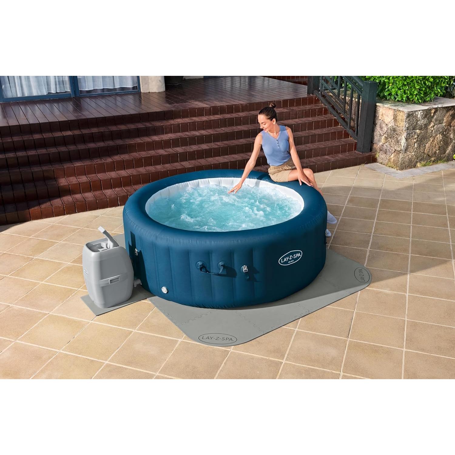 Bestway - Protector de suelo y patio para jacuzzi Lay - Z - Spa 196 x 196 cm gris - BricoandPool