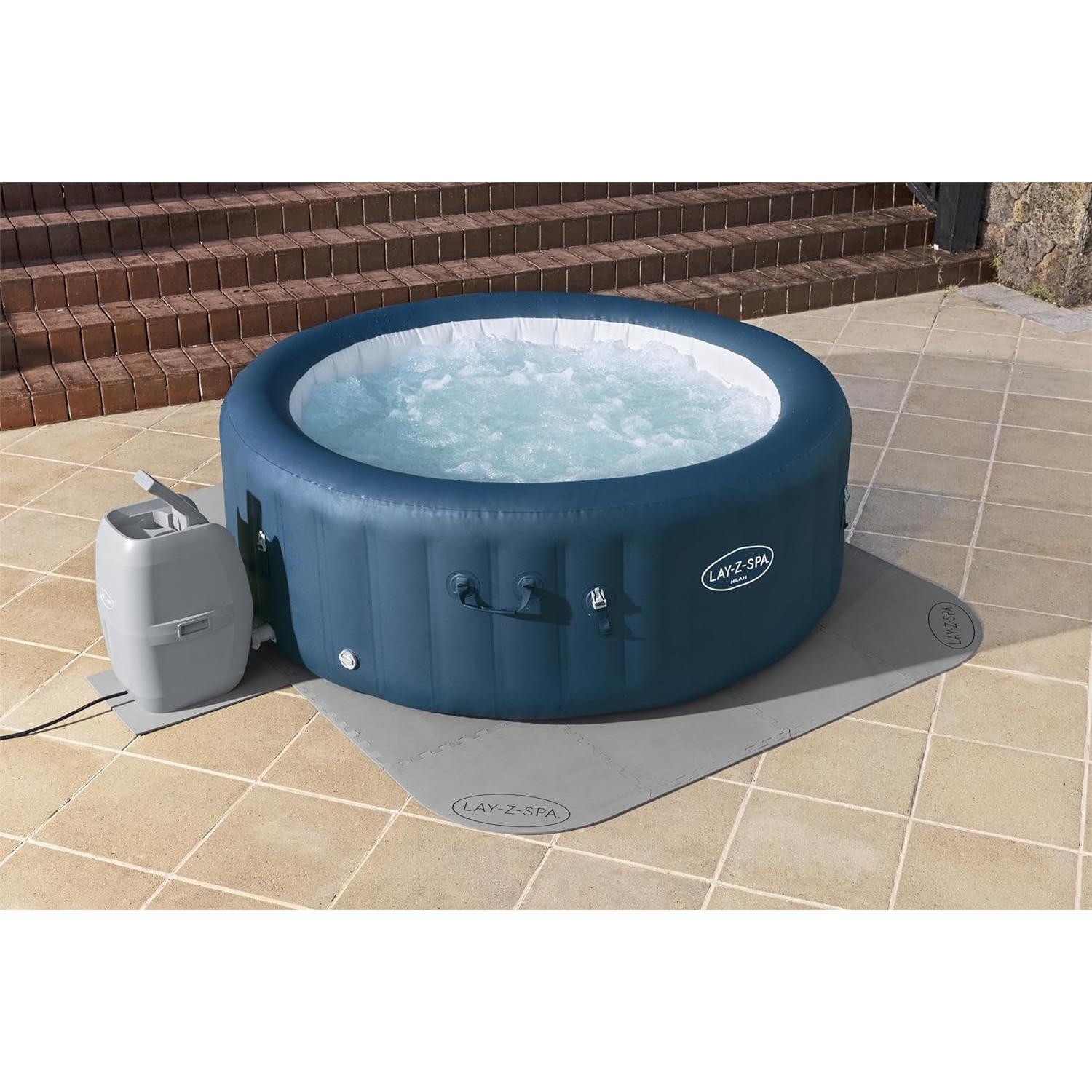 Bestway - Protector de suelo y patio para jacuzzi Lay - Z - Spa 196 x 196 cm gris - BricoandPool