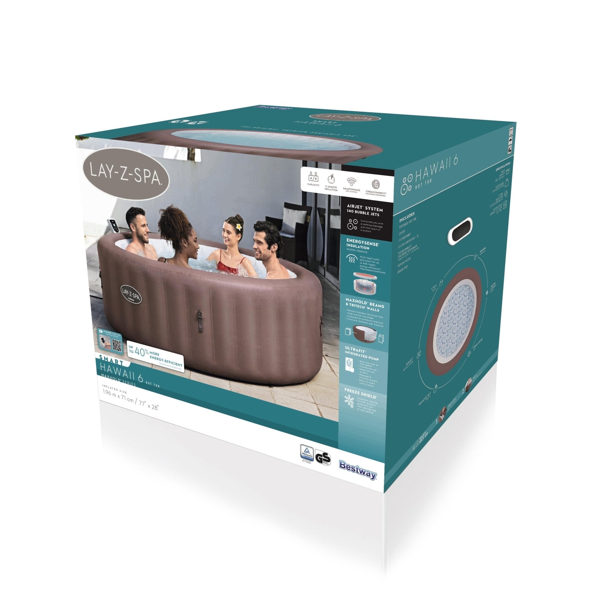 Bestway - Spa hinchable Lay - Z - Spa AirJet UltraFit 4 - 6 personas - BricoandPool
