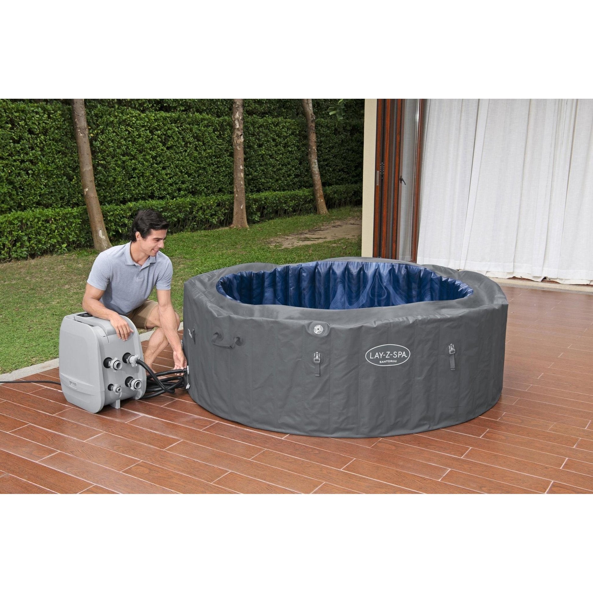 Bestway - Spa hinchable Lay - Z - Spa Santorini Smart AirJet 5 - 7 personas - BricoandPool