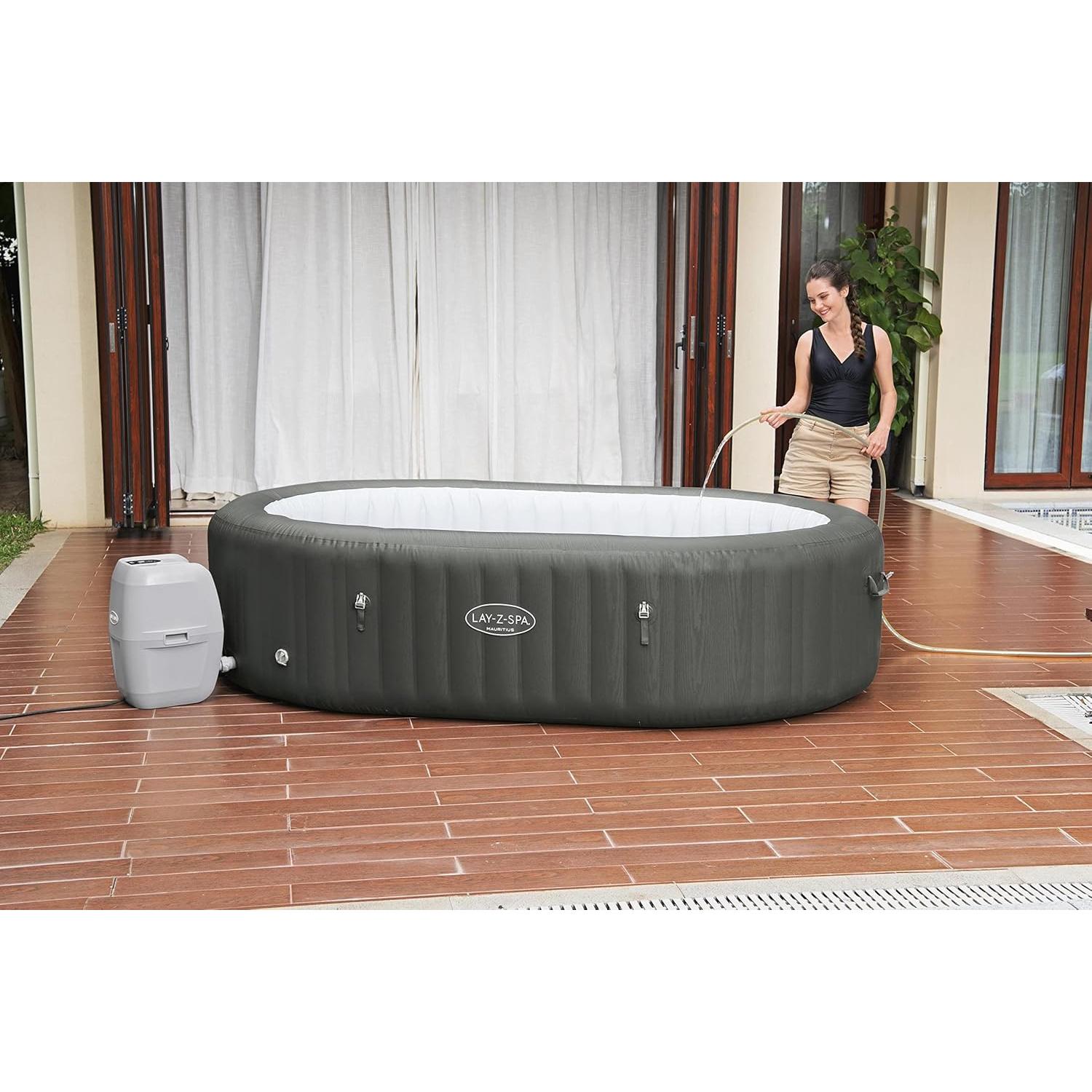 Bestway - Spa hinchable rectangular Mauritius Smart AirJet 7 plazas gris - BricoandPool