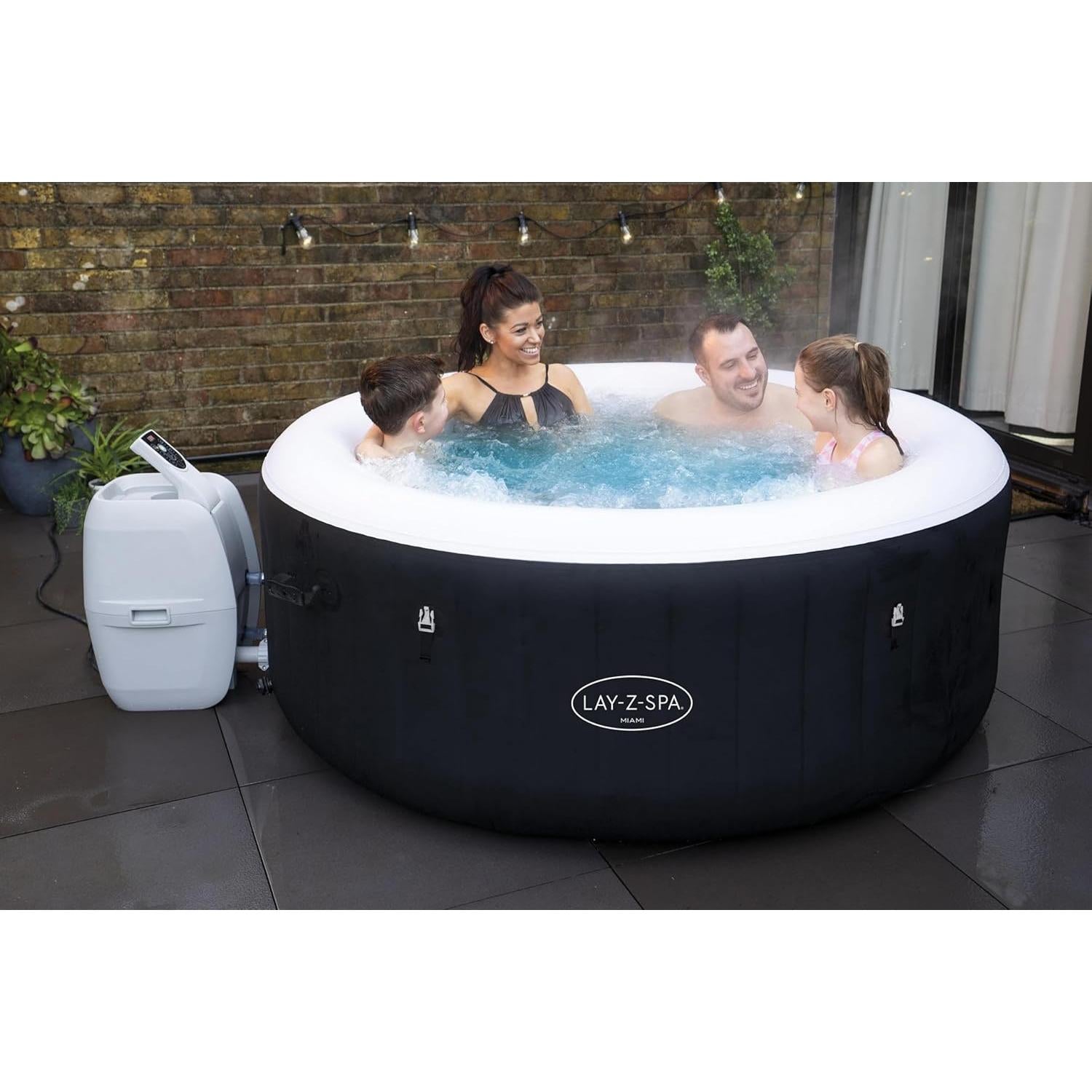 Bestway - Spa hinchable redondo Miami AirJet 4 plazas negro - BricoandPool