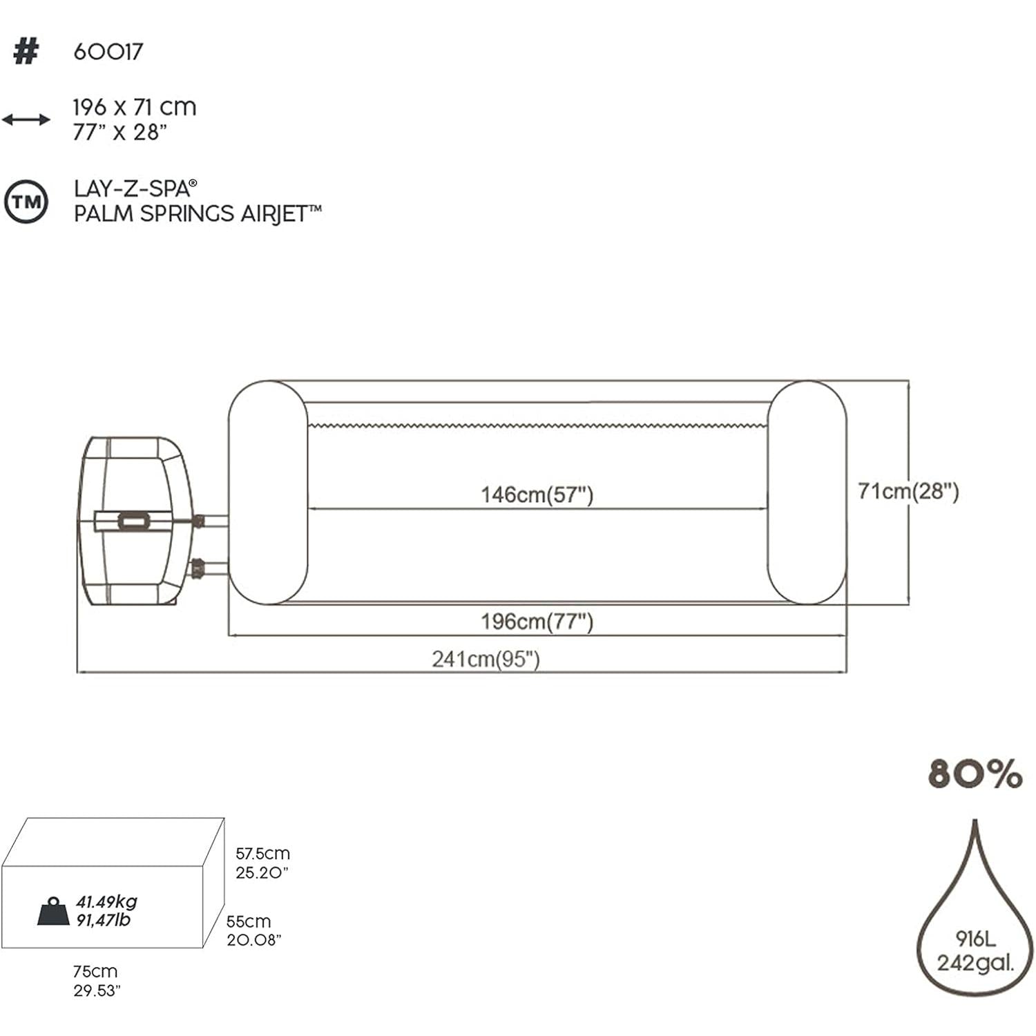 Bestway - Spa hinchable redondo Palm Springs AirJet 6 plazas - BricoandPool