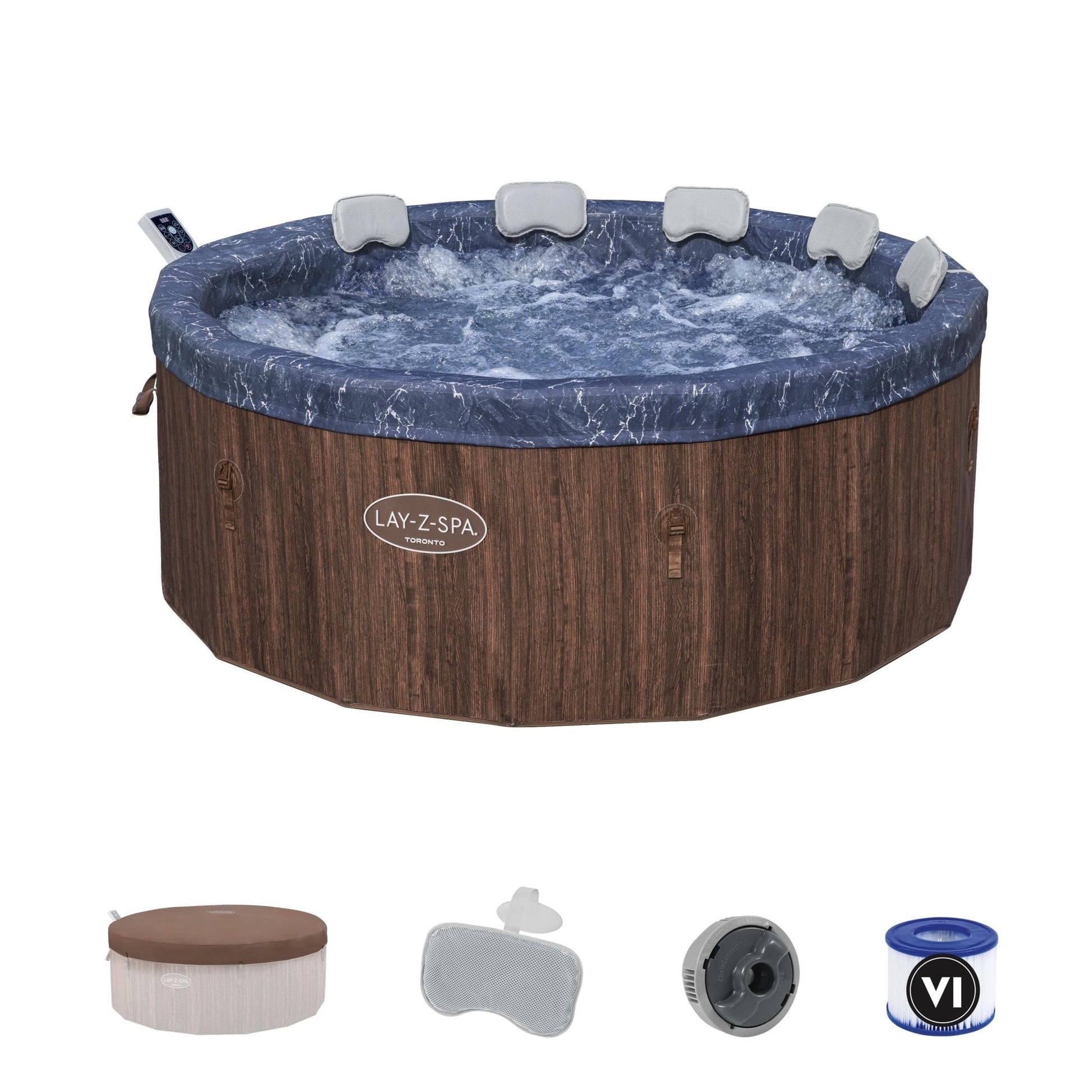 Bestway - Spa hinchable Toronto 1,90 m x 70 cm redondo rojo profundo - BricoandPool