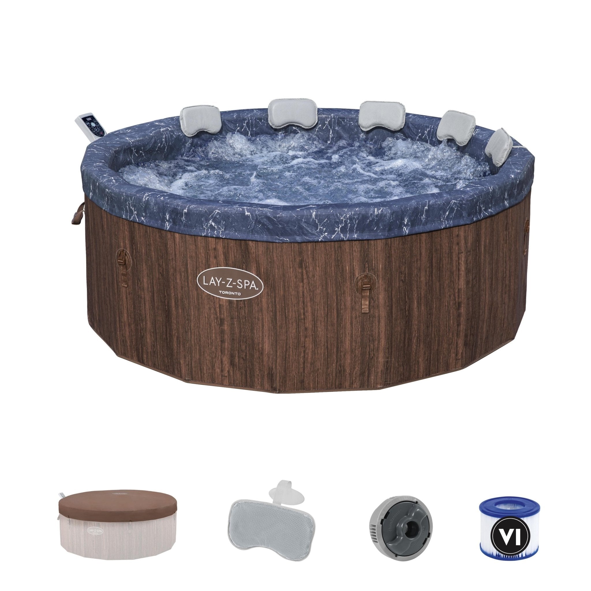 Bestway - Spa hinchable Toronto 1,90 m x 70 cm redondo rojo profundo - BricoandPool