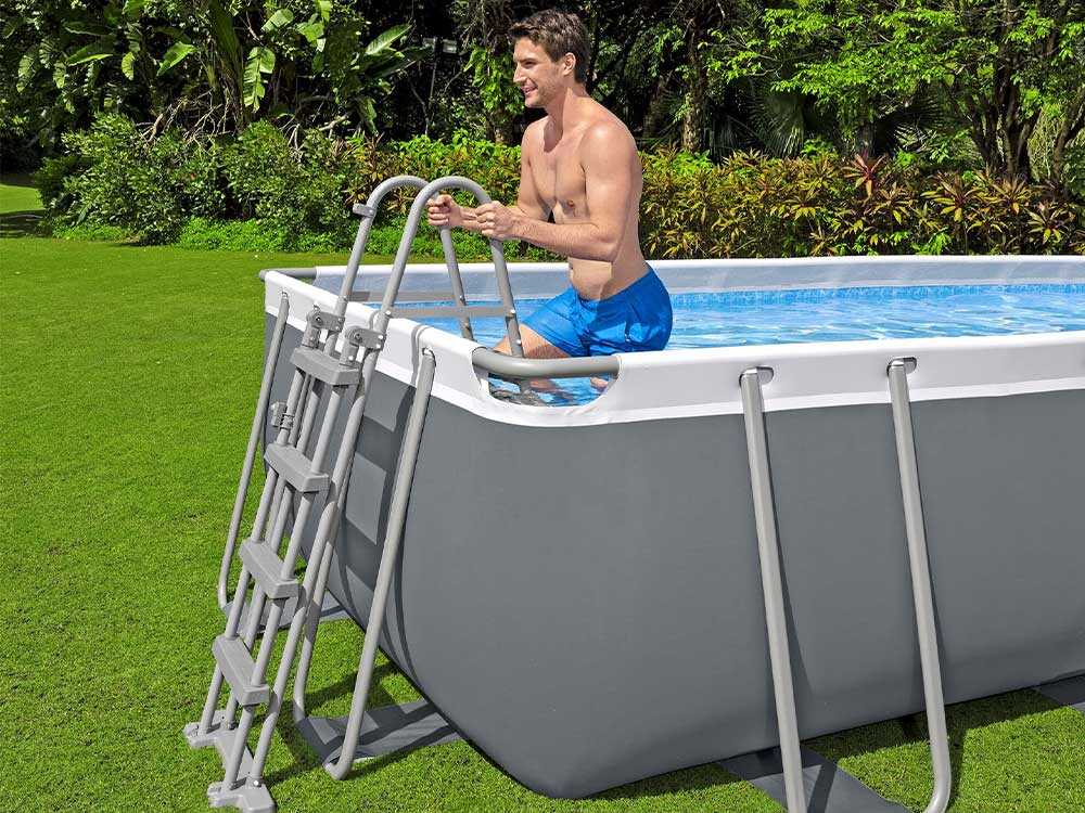 Bestway – Power Steel aufstellpool rechteckiger (282 × 196 × 84 cm)